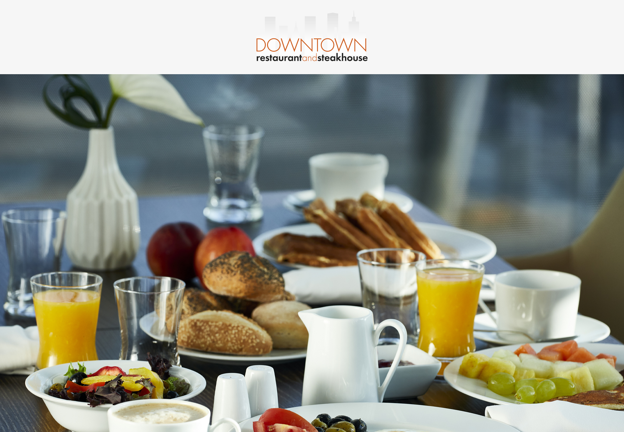 Breakfast buffet in DownTown Restaurant for two persons